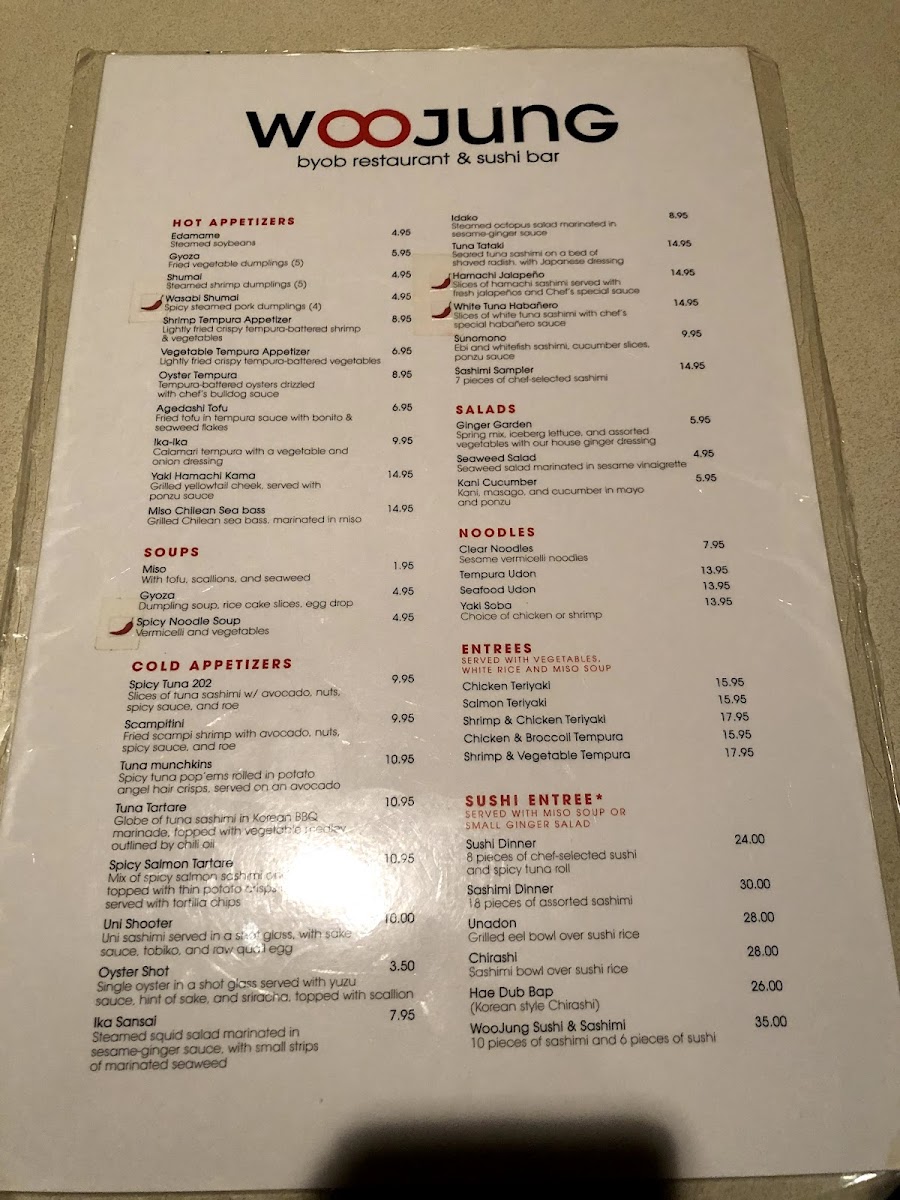 Menu Woojung Byob Restaurant And Sushi Bar-8